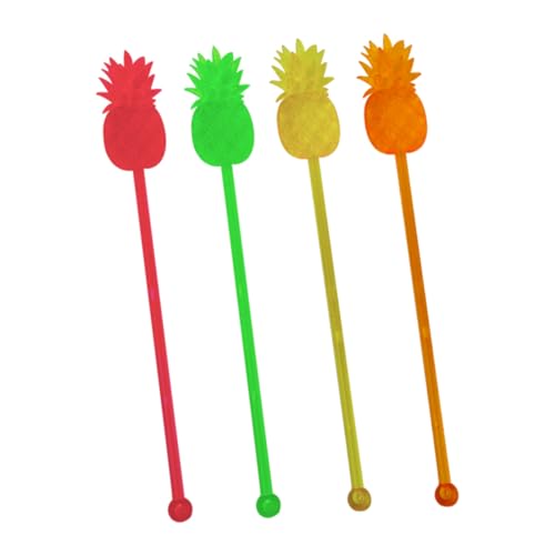 Ciieeo Pineapple Decorated Drink Swizzle Sticks 20 Flexible Stirrer Mixers for Bars