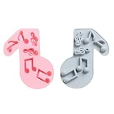 BESPORTBLE 2 Stück Silikon Backformen mit Notenmuster Lebensmittelecht Flexible Schokoladen und Kuchenform für Selbstgemacht Leicht zu Reinigen für Selbstgemachte Süßigkeiten Zufällige Farbe