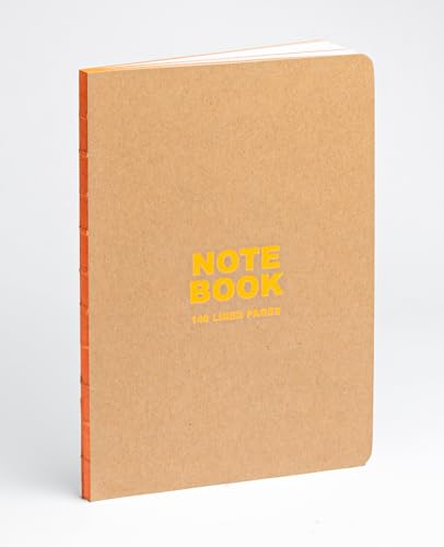 teNeues - A5 Notebook:Kraft and Neon Orange, Paperback - 140 Lined Pages with Lay Flat Binding: Our A5 Size Standard Paperback Notebook