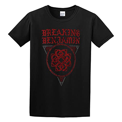 JUNDAO T-shirt masculina com logótipo Breaking Benjamin, Preto, XXL