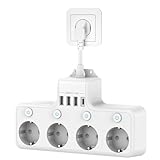 Ribbotto prese commutabile singolarmente: Questa presa multipresa con USB dispone di 4 interruttori controllabili separatamente. In questo modo è possibile semplicemente spegnere le prese elettriche inutilizzate per risparmiare energia e denaro. L’utilizzo diventa così più sicuro e comodo.