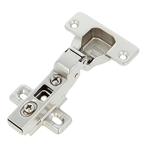 Amig - Pack de 2 Bisagras de Cazoleta - Acodada - Montaje de Puertas de Muebles y Armarios de Cocina - Ø35 mm - Acero Niquelado - Apertura 110° - Plateado