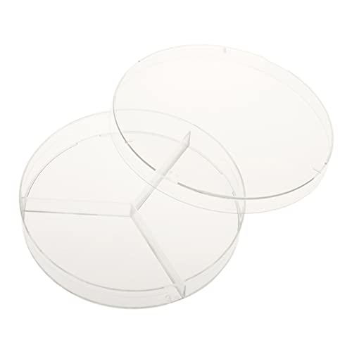 Celltreat 229683 Petri Dish, 3 Compartments, Sterile, 100 mm x 15 mm, 25 per Bag, Clear (Pack of 500)