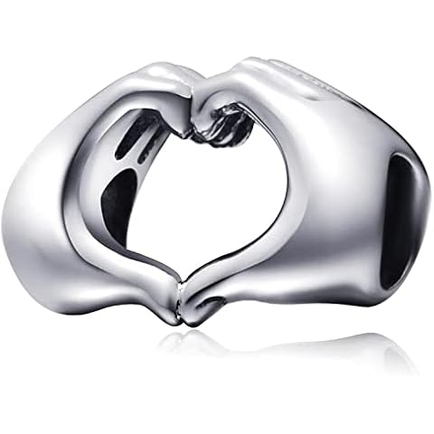 CRISNATA I Love You Hearts in Your Hands Charms, Fit Valentines Day Bracelet, 925 Sterling Silver Love Gesture Finger Bead, Gifts for Girlfriend/Boyfriend/Auntie/Niece Cover