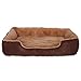 lionto by dibea legowisko dla psa, poduszka dla psa z dwustronną poduszką (XL), 90 x 70 cm, kolor beżowy/brązowy