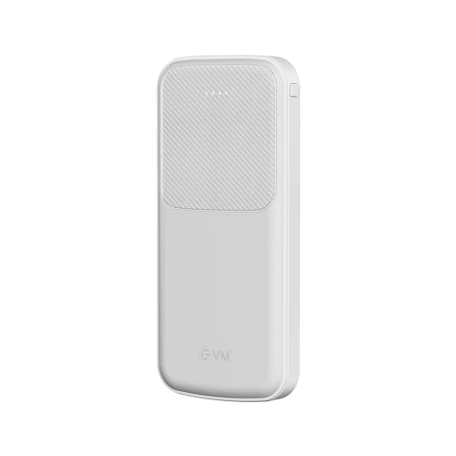 Image of EVM 10000mAh Enjoy Power Bank - 12W Fast Charging - Portable External Battery Pack with LED Indicator - 2 Years Warranty (EVM-P0405-White)