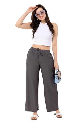 Image of TRASA Women's and Girls Cotton Reyon Regular Fit Palazzo Pants - Available Size - L, XL, 2XL, 3XL