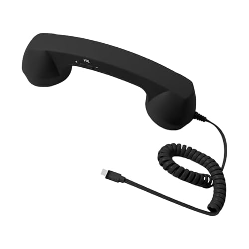 Image of Retro Phone Handset Phone Receiver for Mobile Phone Meetings All Smartphones Black Consumer Electronics| Home Telephones & Accessories| Corded Telephones
