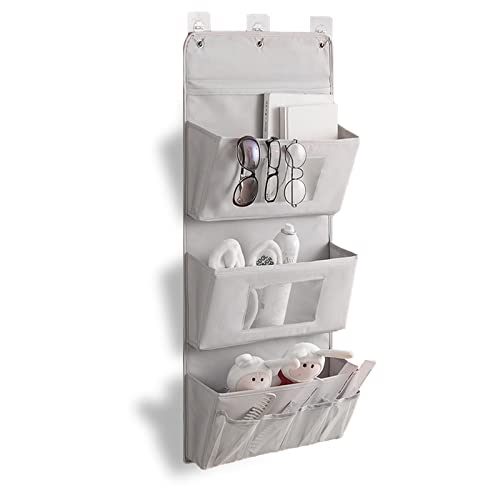 ALLMIRA ウォールポケット 壁掛け 収納 大容量 シンプル クローゼット 玄関 洗面所 洗えます (3層 グレー) (2層 ベージュ) (三層 グレー)