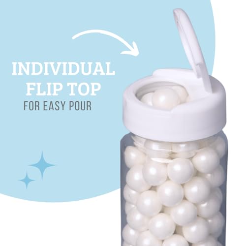 Sweets Indeed Sprinkles, White Sugar Pearl 4 Pack, 8.46 ounces, Edible Sprinkle Mix, Perfect for Cake Decorations, Baking, Ice Cream, Cookies, Cupcake Topper