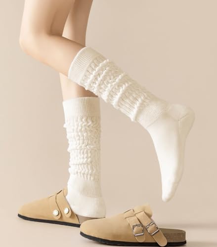 Image of Slouchy Socks for Women Stretchy Knee-High Scrunch Socks Soft Long Slouch Boot Socks