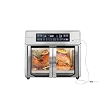 Kalorik Air Fryer Oven MAXX Advance Series 26-Quart with Digital Controls Easy-View Door and 21 Smart Cooking Presets, Includes Cooking Accessories with XXL Air Fry Basket, 1700-Watts, Stainless Steel