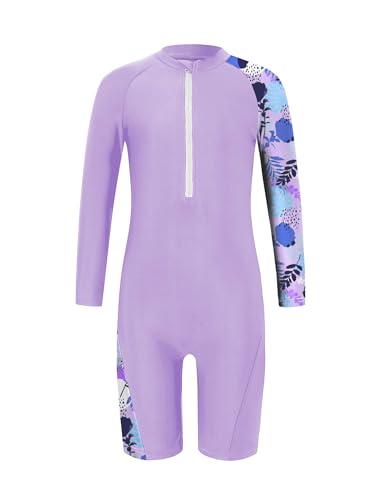 Girls One Piece Rash Guard Swimsuit Long Sleeve Swimsuits with