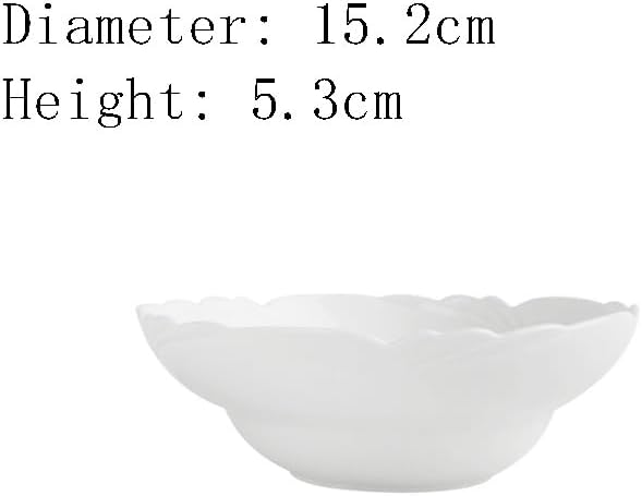 Petal Shaped Ceramic Household Soup Bowls Salad White Restaurant Hotel Tableware