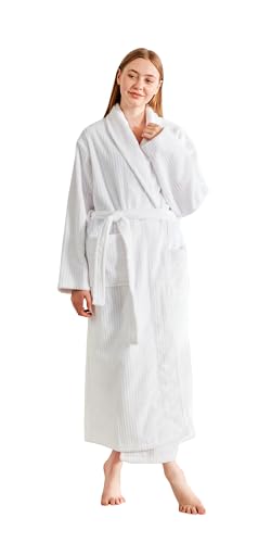 Women’s Plush Soft Fleece Robe – Fluffy Warm Jacquard Bathrobe, Cozy Loungewear for Spa, Sleep, and Relaxation