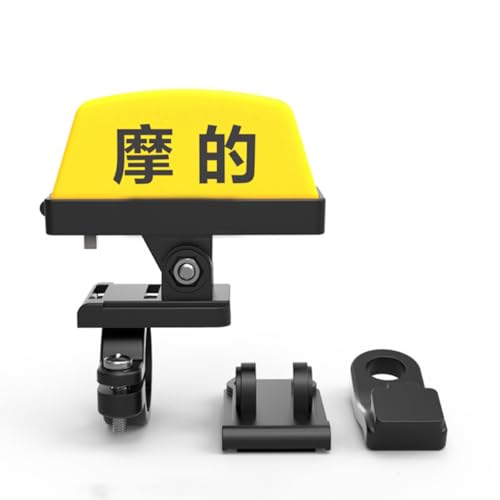 UKCOCO Luz de Precaución para Motocicleta USB Recargable Patrón Taxi, Luz Modificada para Casco y Vehículo Eléctrico, Accesorio Resistente para Seguridad Nocturna