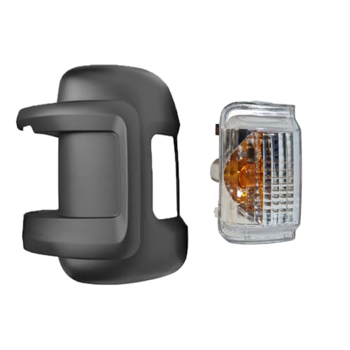 PROMOLINK Couvre-rétroviseur + clignotant de rétroviseur gauche, couvercle de rétroviseur côté conducteur Compatible avec Peugeot Boxer, Fiat Ducato,...