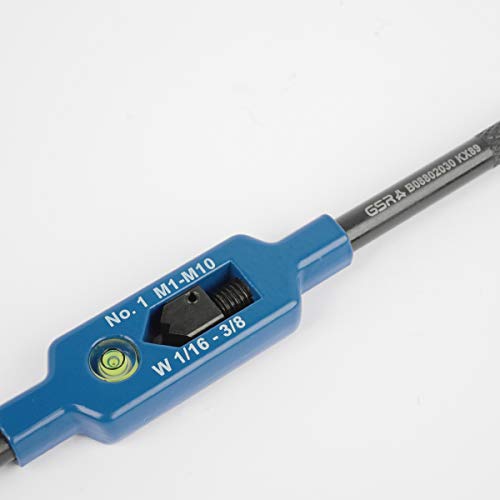 GSR Stahl-Windeisen mit Zentrierauge | Gr. 2 (M4–M12) | Verstellbarer Gewindebohrer-Halter mit Vierkantaufnahme | Aus Edelstahl | Brünierte Griffe | Werkzeughalter für Handgewindeschneider