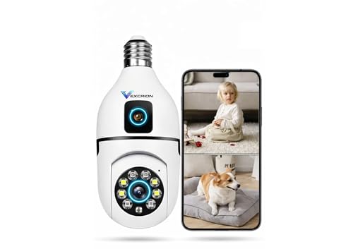 Image of 5+5MP HD Bulb PTZ WiFi CCTV Camera | Night Vision, 128GB Support