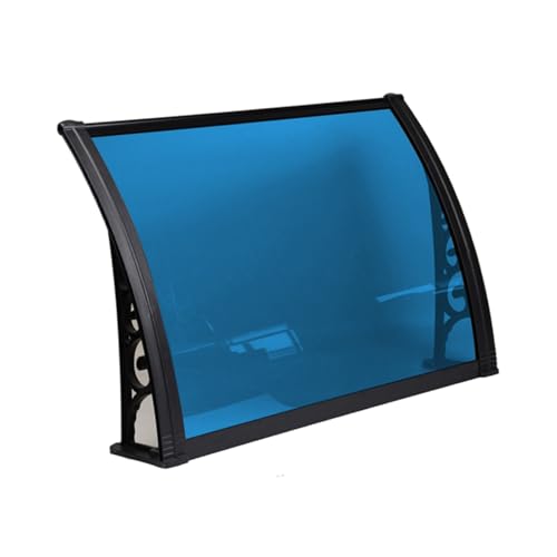 Auvent de porte en polycarbonate bleu robuste et imperméable - 2