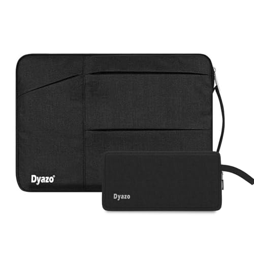 Image of Dyazo 15-15.6 Inch Laptop Sleeve Case | Water Resistant Cover with Charger Pouch & Three Front Pockets | Compatible for Dell, HP, MacBook, Lenovo, Acer, Asus & All Other Notebooks (Black)