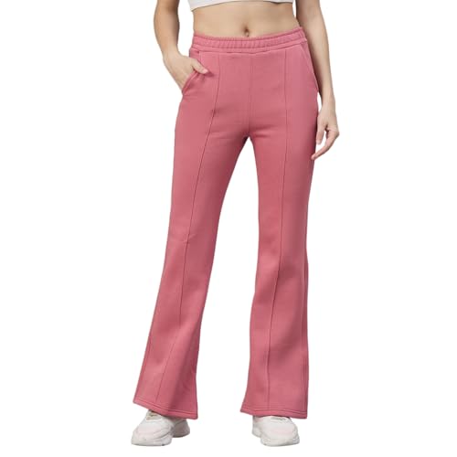 Image of 98 Degree North Women Flared Fleece Track Pants-GL1315-ALMOND