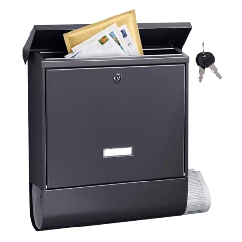 BURG-WÄCHTER Briefkasten mit Zeitungsfach und Namensschild, Verzinkter...