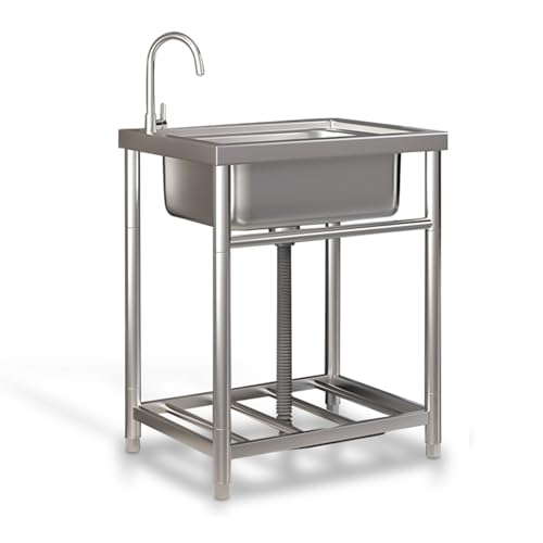 Évier portable inox petit format avec robinet pour restaurant bar et buanderie