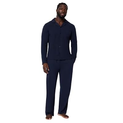 Amazon Essentials Conjunto de Pijama de Modal de Algodón, Camisa de Manga Larga con Botones y Pantalones Hombre, Azul Marino, L | Ya disponible en tu tienda friki favorita! En mundofriki.es! Amazon Essentials Conjunto de Pijama de Modal de Algodón, Camisa de Manga Larga con Botones y Pantalones Hombre, Azul Marino, L | Ya disponible en tu tienda friki favorita! En mundofriki.es!