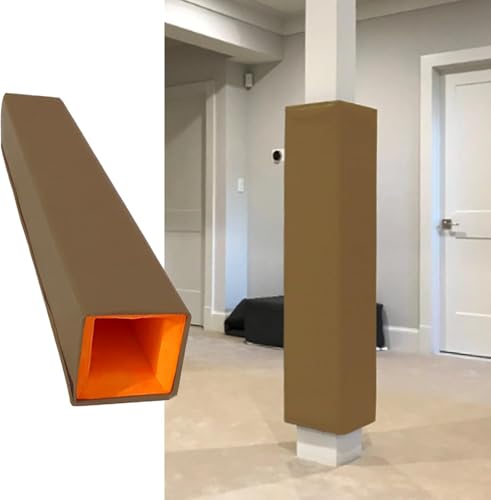 4ft High Weatherproof Playground Basketball Pole Padding Wrap Around, Basement Pole Cover Padded, 4 5 6 7 8 10 12 Inch Square Column Warps Protector(Brown - H 4ft,Id 3x3 in)
