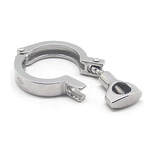 QiiMii 13MHHM Stainless Steel 304 Single Pin Heavy Duty Tri Clamp with Wing Nut for Ferrule TC 1.5" (1 Pack)