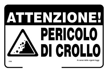 NEW CARTELLO SEGNALETICO - Attenzione pericolo di