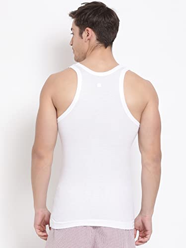 Image of Lux Cozi Men's White Premium Cotton Round Neck Vest