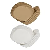 TOYANDONA 100 piezas Unidades Papel Desechable para Freidora de Aire Antigrasa Resistente Altas Temperaturas Papel Horno Antiadherente para Hornear y Asar sin Residuos