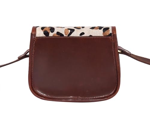 Image of Celtic Women's Leather Hair-On Flap Crossbody Sling Bag - Adjustable Strap