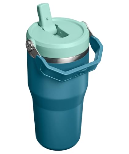 Image of STANLEY IceFlow 2.0 Flip Straw Tumbler with Handle 30 oz | Twist On Lid and Flip Up Straw | Leak Resistant Water Bottle | Insulated Stainless Steel | BPA-Free | Coastal Teal