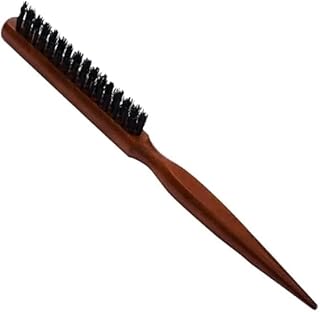 Professional Baby Hair Brush, Brown Wood Handle with Black Bristles, 13cm Length, Lightweight 27g, Gentle Grooming