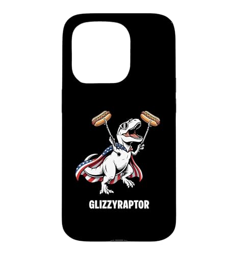 Funny T-Rex Glizzyraptor Glizzy T-Rex Patriotic USA �z�b�g�h�b�O �X�}�z�P�[�X iPhone 15 Pro �p