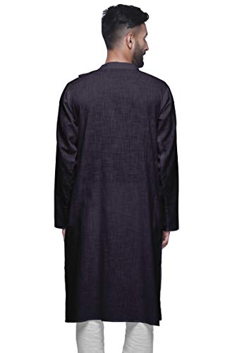 Atasi Long Sleeve Mens Kurta Solid Satin Slub Mens Long Kurta Shirt4