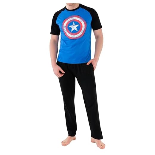 Marvel - Pijama para Hombre - Avengers Capitán América - Small
