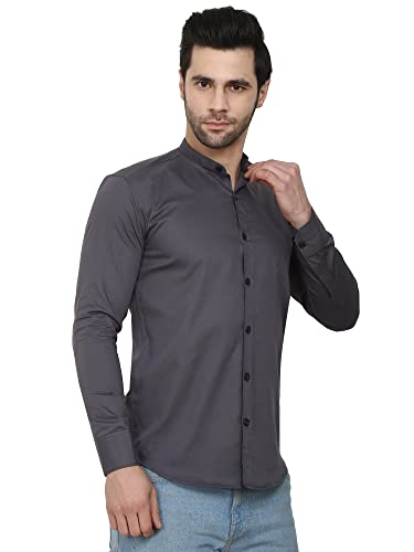 Image of Men's Solid Regular Fit Casual Shirt for Men Formal Shirts for Office College Boys Men Full Sleeves Work Wear