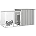 Tidyard Rabbit Cage Gray 78.7 x 35.8 x 39.4 Inch Galvanized Steel Chicken Coop House, Hen Poultry Pet Guinea Pig Small Animal Cage Rabbit Hutch for Garden, Terrace, Backyard