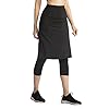Cityoung-Womens-High-Waist-Long-Skirted-Capri-Pants-Hidden-Pocket-Workout-Active-Modest-Skirt-Leggings Skirted Leggings for Women Dressy Skirt with Leggings Attached Workout Modest Swim Skirts with Capri with Pockets m bk Black