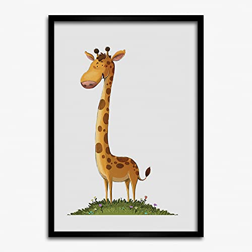 Affiche de girafe encadrée 50x70 cm, peinture décorative moderne