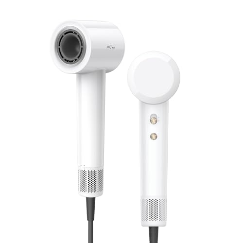 MOVA Turbo, sèche-cheveux haute vitesse : 110 000 RPM, 65 m/s, séchage instantané. 200M ions anti-frisottis, Ultra-léger 330 g, 8 modes, format compact pour maison...