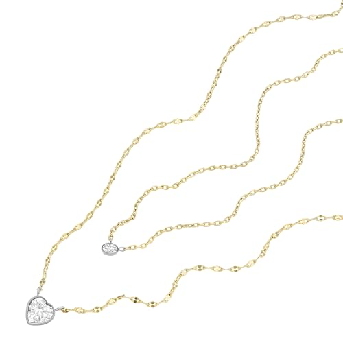 Image of Fossil Women's Gold-Tone Stainless Steel Pendant Chain Necklace for Women