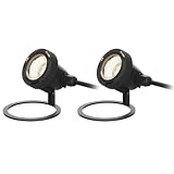 VENUS MANUFACTURING 2 Pack Low Voltage LED Pond Light 135 Lumen 12V Underwater Submersible 2900K War