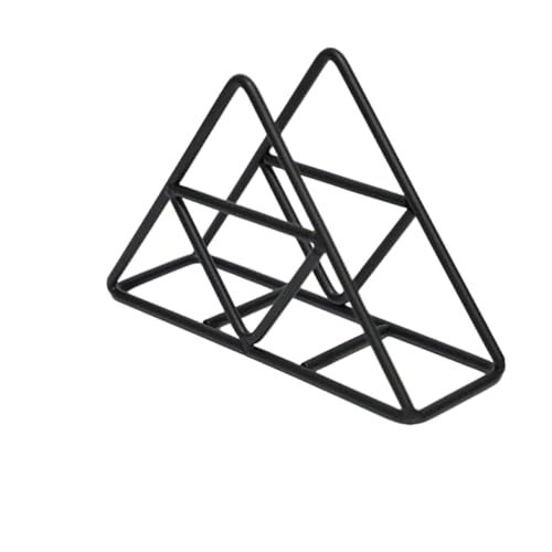 Soporte vertical para servilletas de hierro - Pie de metal independiente para trabajo, cocina y decoración (negro)