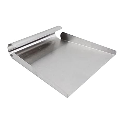 Proshopping Stainless Steel Scooper for Food, Large One-Piece Cast Square Food Scoop with Sides, 5.9 Inch Metal Ice Scooper, Cutting-board Scraper, Flour Utility Scoop with Multi-Purpose Use, Silver Cover