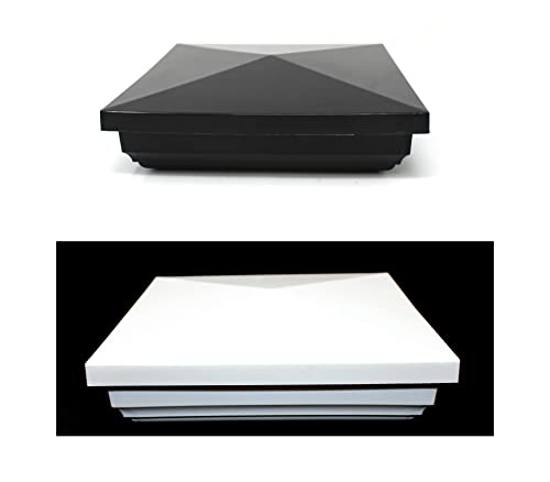 Schwarze Kunststoff-Zaunpfostenkappen im klassischen New England-Stil, 12,7 x 12,7 cm, Pfostenkappe für Vinyl-Zaunpfosten (2) Cover